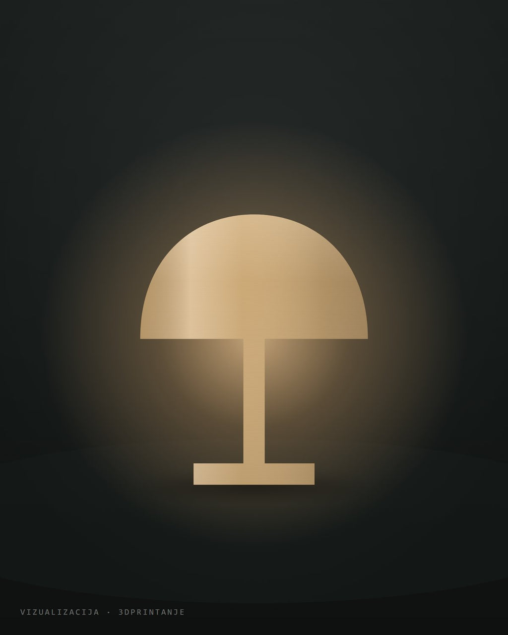 Mini lampa „Kupola“ – vizualizacija, tamna scena