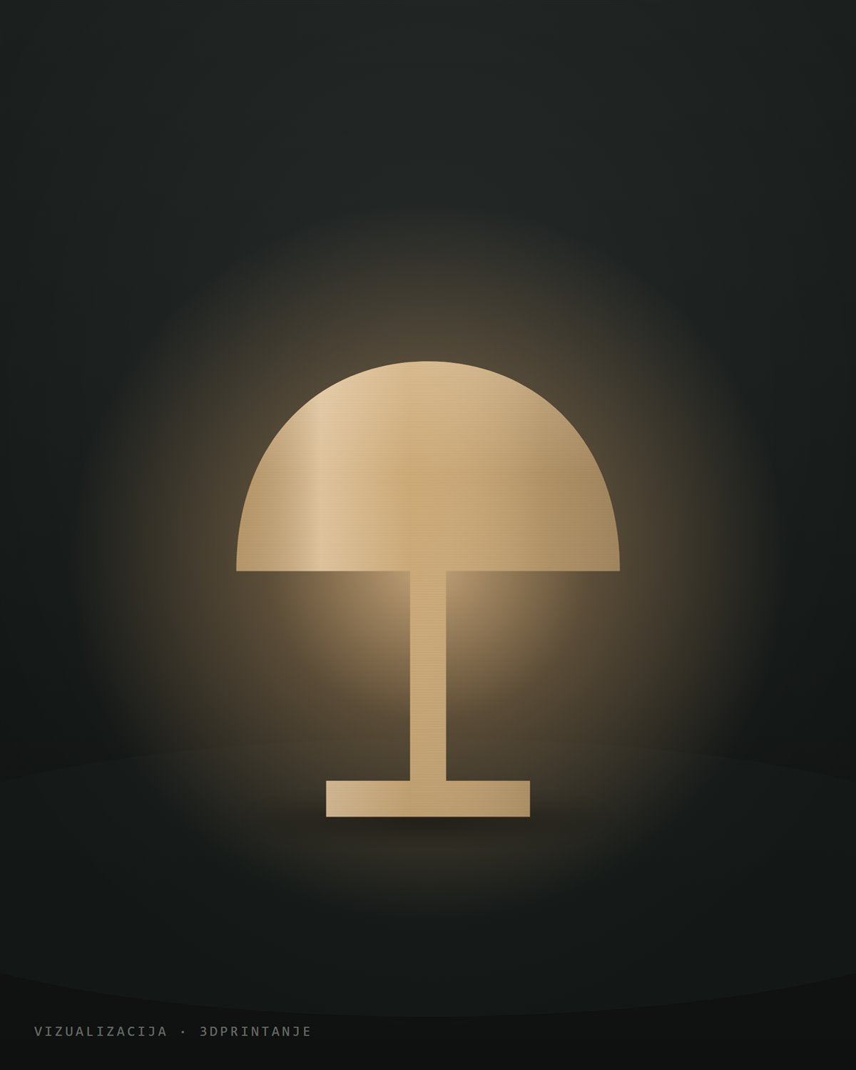 Mini lampa „Kupola“ – vizualizacija, tamna scena